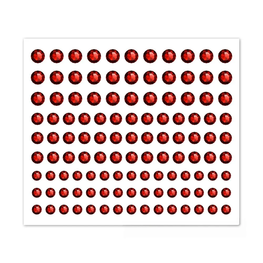 10 Sheets with Adhesive Backing 3/4/5mm Round Bedazzling Sticker DIY Makeup Face Eye Jewels Sticker Sparkling Waterproof