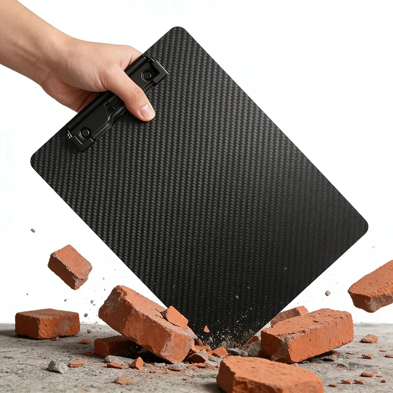 3K Carbon Fiber Clipboard Ultimate Light and Thin Portable Cool Black Twill Smooth Hard Writing Board Hide Hook Art Paint Draw