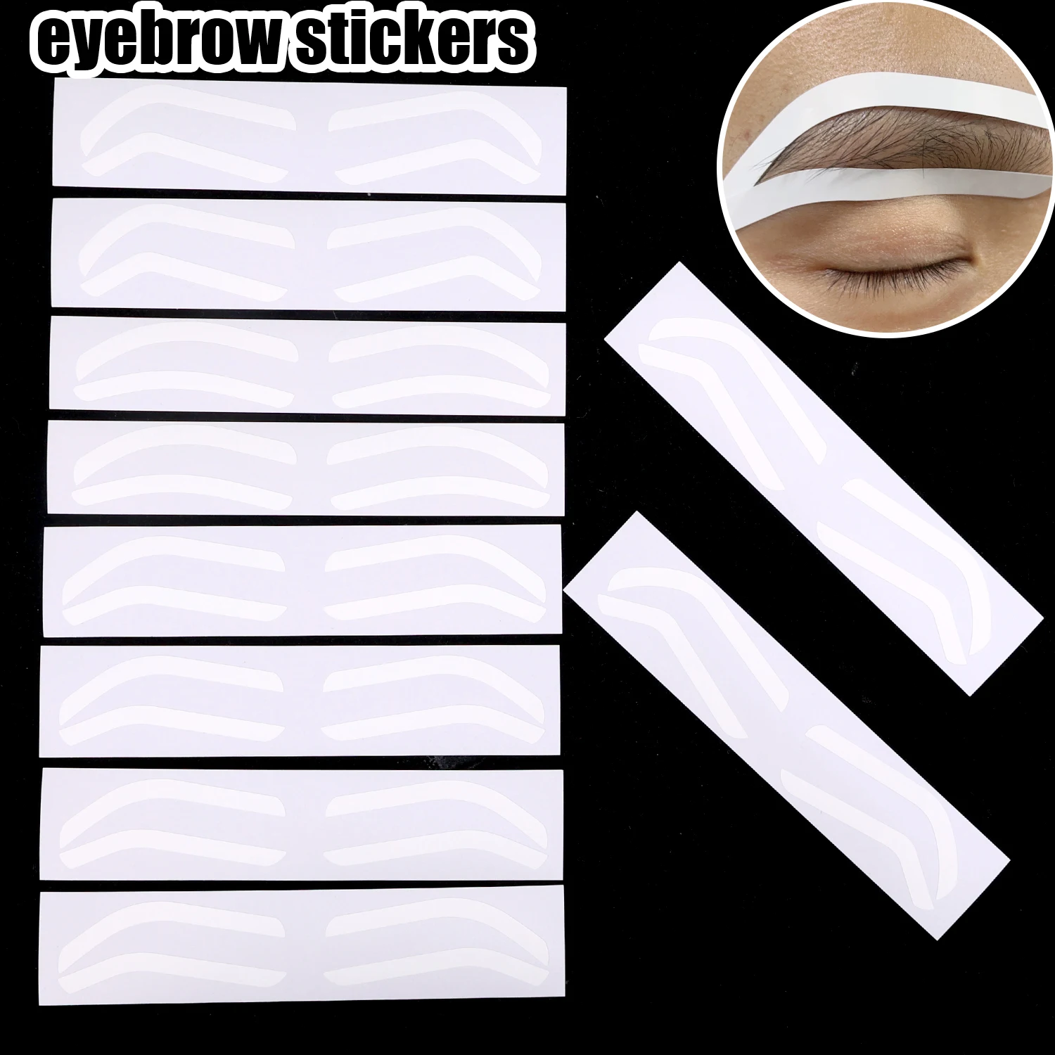 10PCS Wegwerp Brow Shaping Sticker Tekening Gids Extra Sjabloon Microblading Wenkbrauw Tint Stencil Make-Up Tool Accessoires