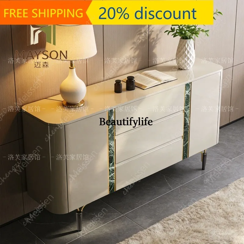 cqy Premium paint dining side cabinet Italian light luxury door cabinet is decorated against the wall side cabinet partition