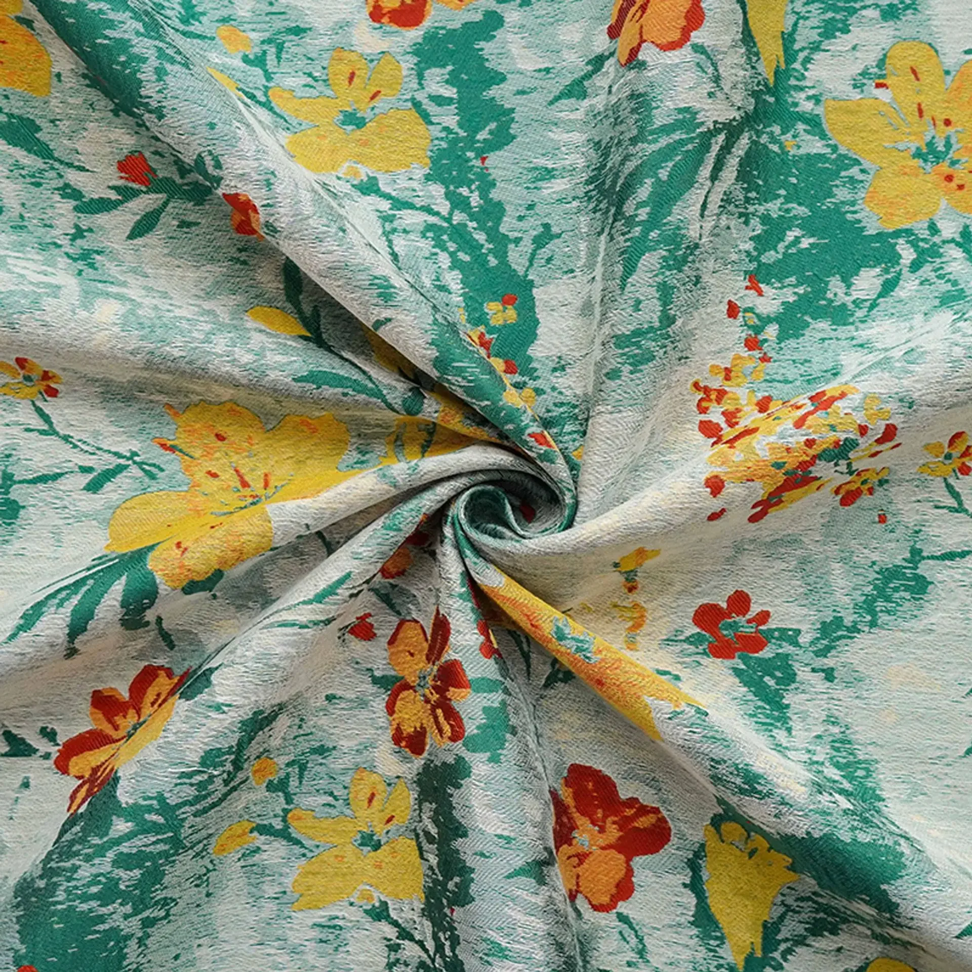 

Yarn Dyed Pastoral Floral Jacquard Fabric Women's Elegant Dress Coat Handbags Decorative Sewing Fabric