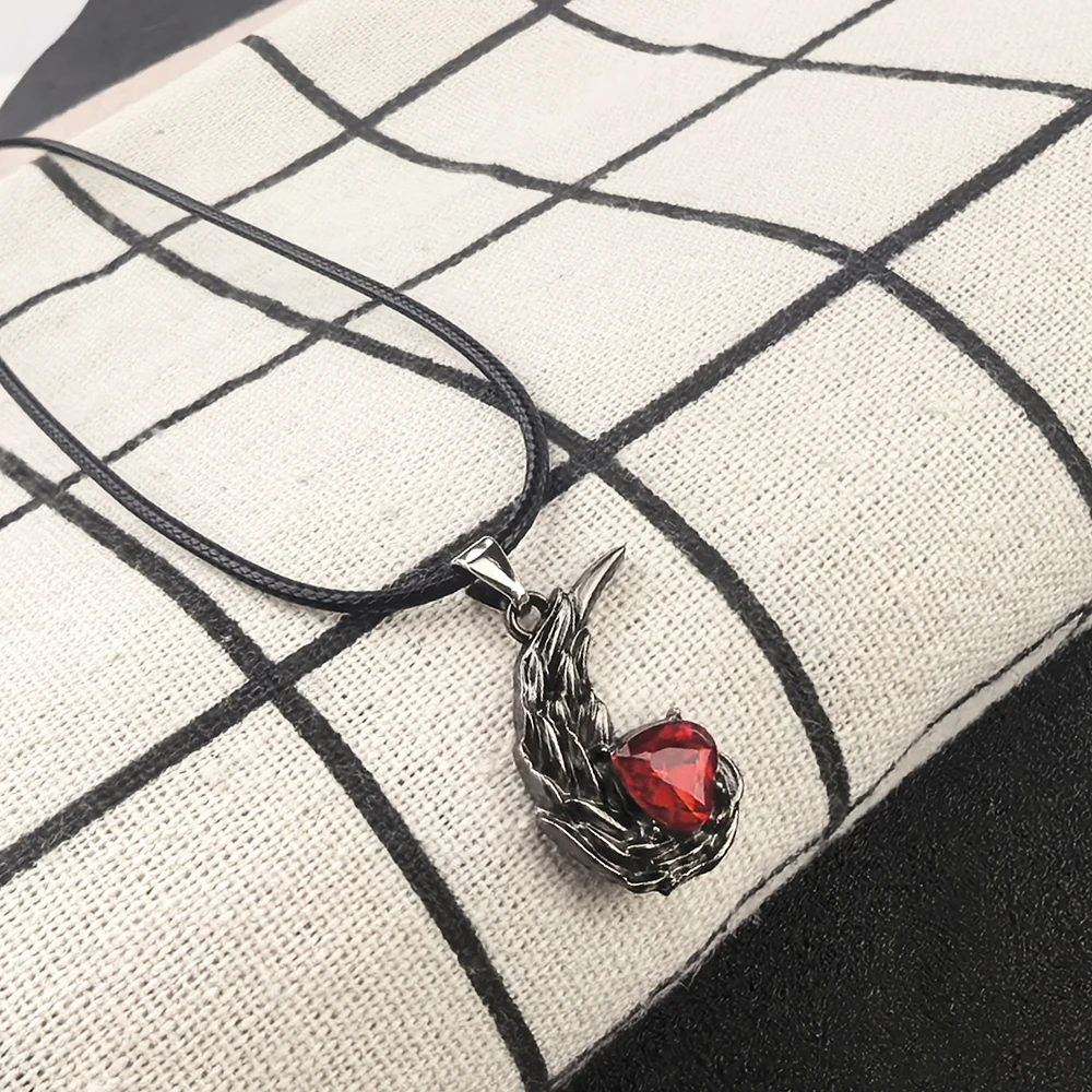 2 قطعة/المجموعة الملاك الشيطان قلادة حجر الراين الجناح شكل زوجين القلائد الحب شيطان الملاك مطابقة لعيد الحب للأزواج #3