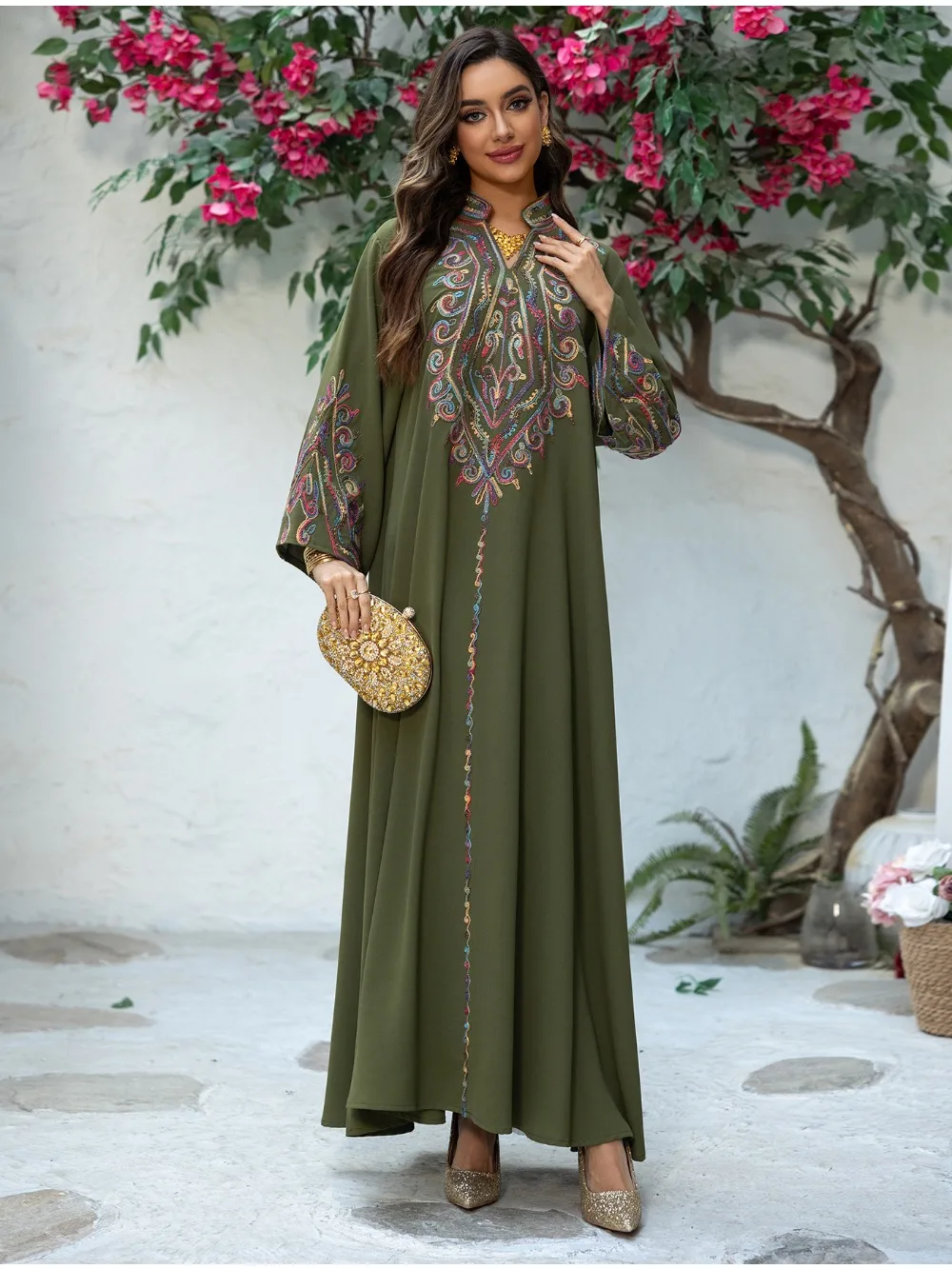 Eid Muslim Abaya for Women Party Dresses Embroidery Jalabiya Long Robe Ramadan Morocco Dubai Abayas Kaftan Islam Saudi Vestidos