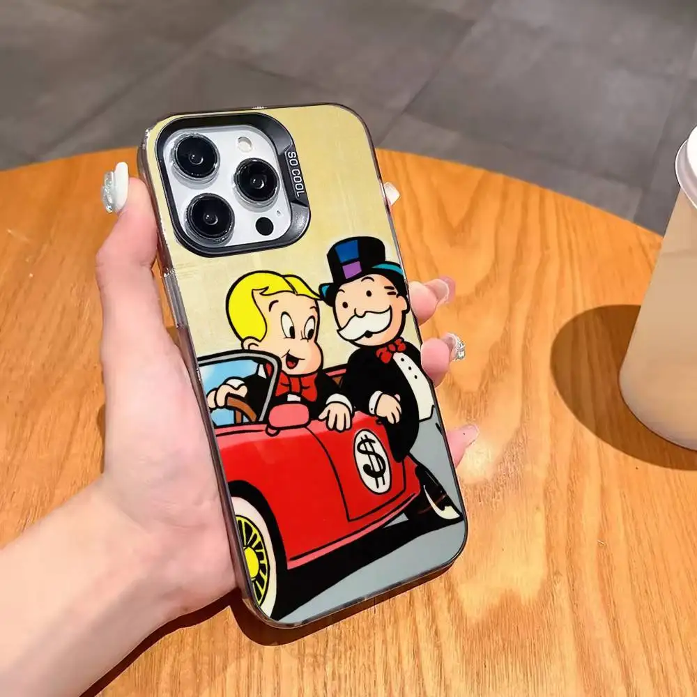 Money Boy R-Richie r-rich-RR Phone Case For iPhone 17,16,15,14,13,12,11 Plus,Pro Max,XS,Colored Silver Plated Inside Cover