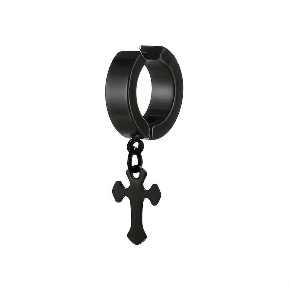 No Ear Hole Steel Cross Earrings Drop Earrings Gift Accessories Steel Ear Bone Clip Ear Clip Stainless Steel Punk Men Earrings