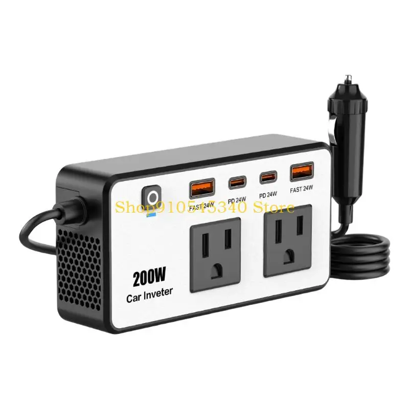 

U2JA Portable High Efficiency 200W Car Power Converter for Outdoor Adventures Travel