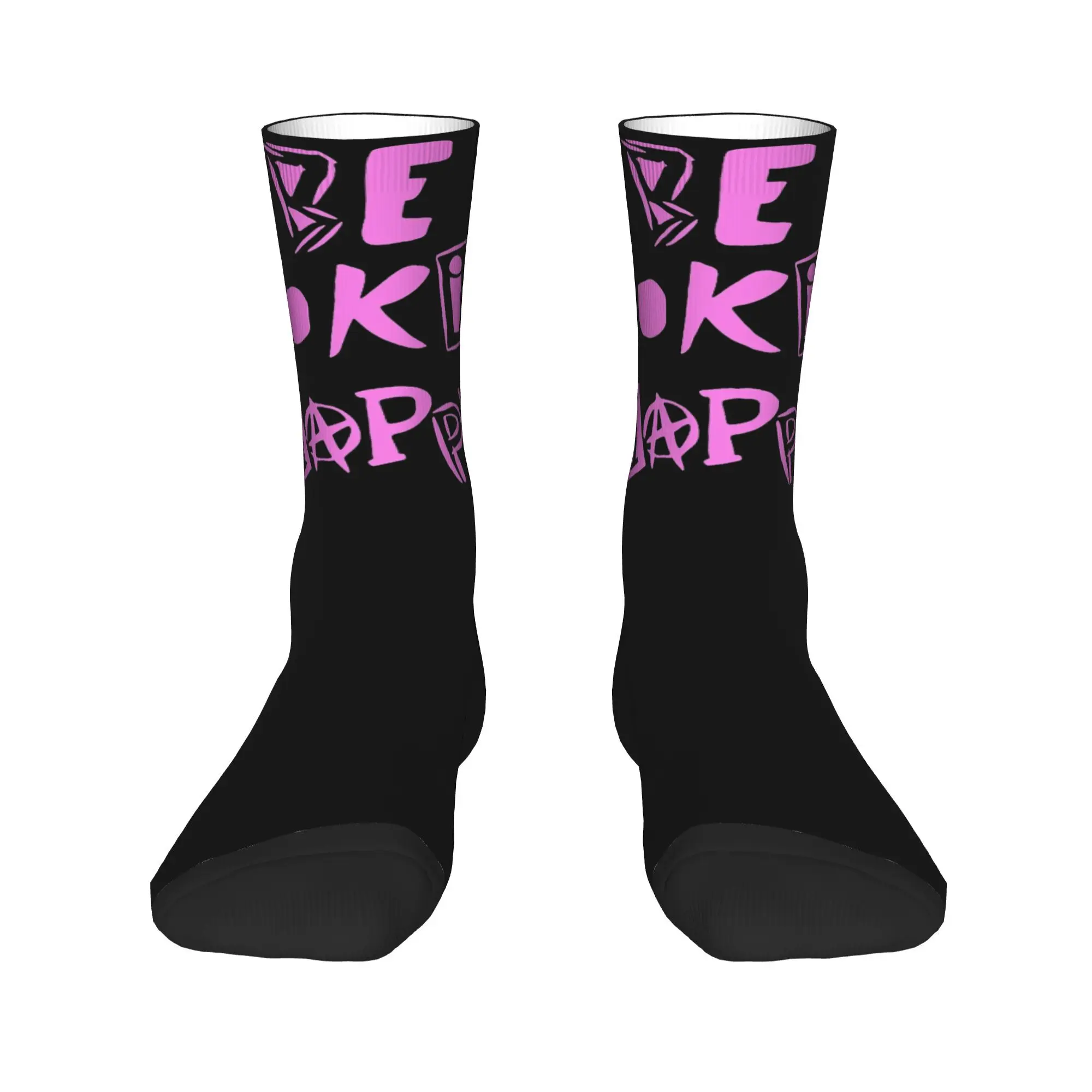 Adults Men Socks Yungblud  Be Fookin Happy Stockings Winter Funny Medium Soft Socks Graphic Outdoor Non Slip Socks