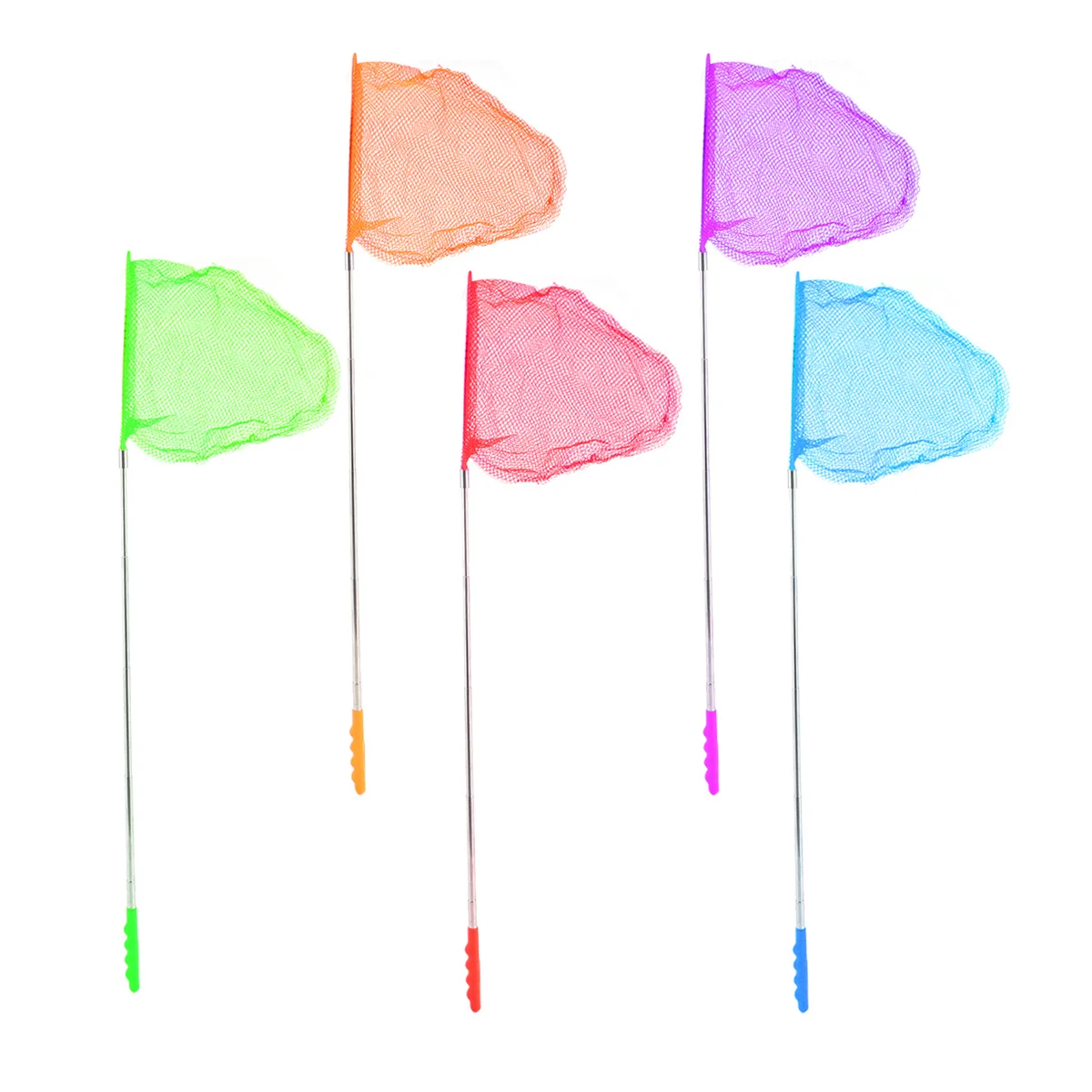 5 個の昆虫ネット子供用色付き蝶捕り屋外昆虫漁網拡張可能な耐久性のあるステンレス鋼メッシュ