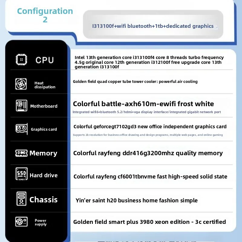 i5 14600K/13400/1TB high-end home office chassis