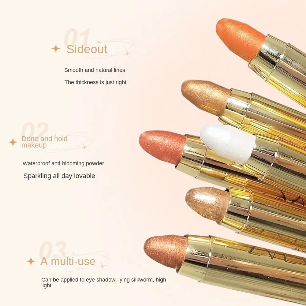 ปากกาอายแชโดว์สองหัวแบบใหม่ สีมุก ติดทนนาน ไฮไลท์เม็ดสีแน่น ประกายละเอียดอ่อน แบบแท่ง