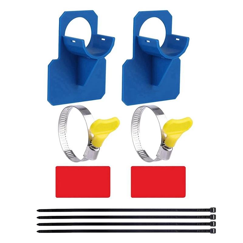 2Pcs Pool Hose Holders With Stainless Steel Clamps Cable Ties,Above Ground Pool Accessories For Pipes Sagging Prevention