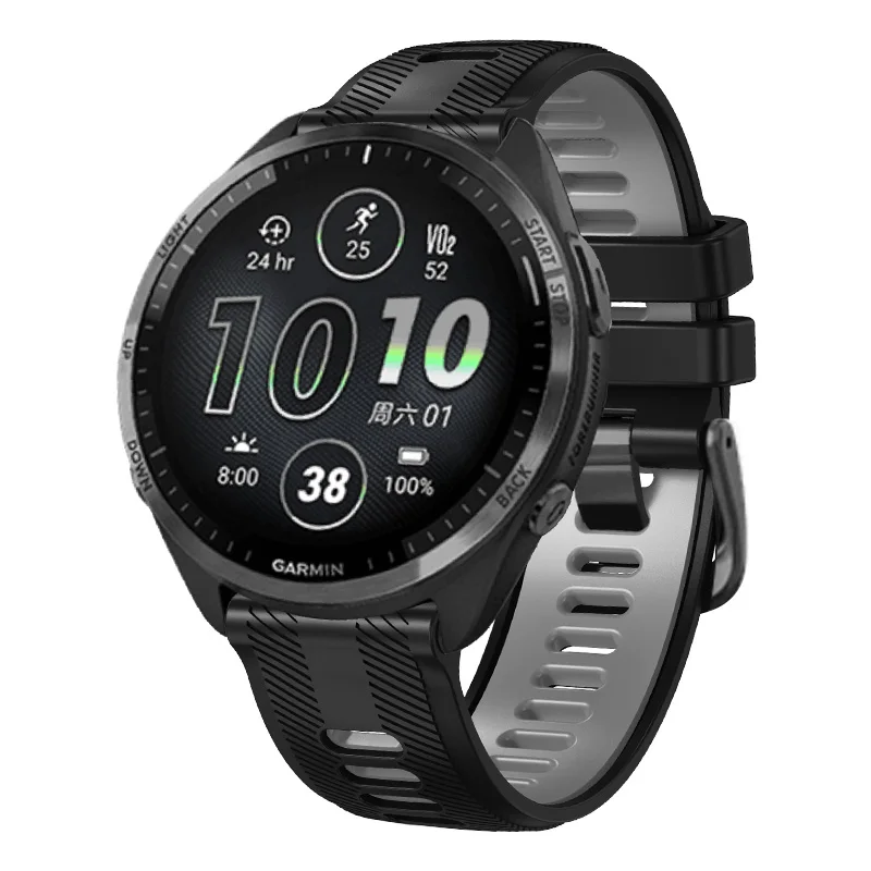 핫 22mm 실리콘 스트랩 가민 포러너 970 965 955 솔라 945 935 745 투톤 스포츠 시계 밴드 브레이슬릿 벨트 액세서리