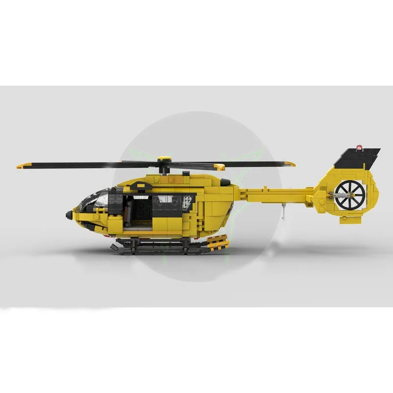 

MOC-203640 New Urban Yellow Air Fighter Building Block Model, 611 Parts, Boys' Children's Birthday and Christmas Toy Gift