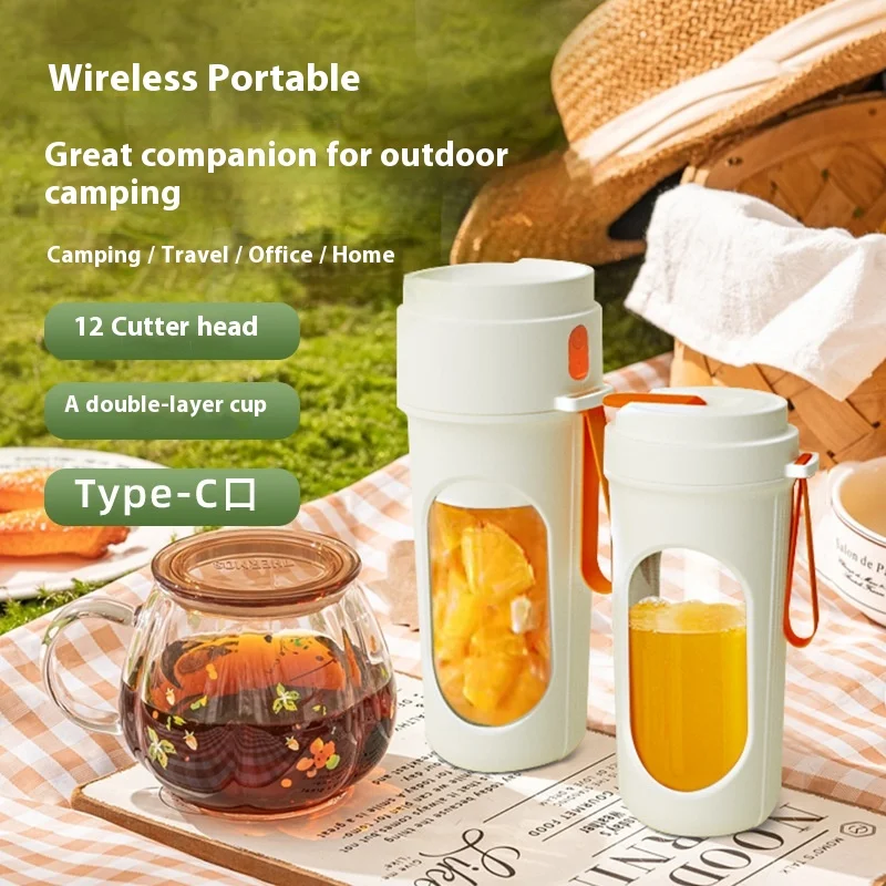 Portable Rechargeable Small Juicer Cup Cross-Border Household Multifunctional Juice Blender USB Power Source Stainless Steel