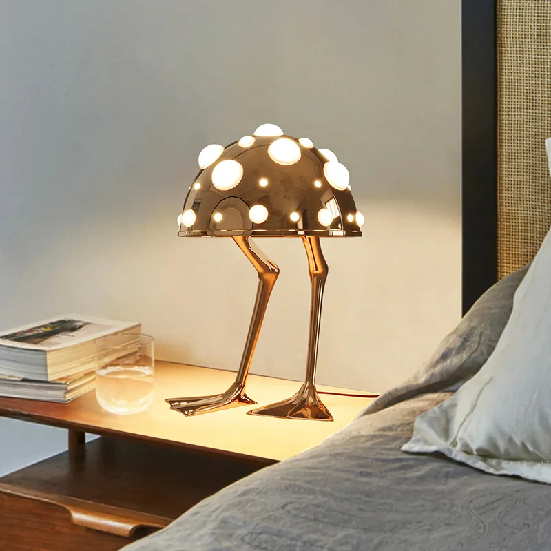 Amanita Mushroom Lamp in Duck Shape with Tricolored LED G9 Lightbulb Creative Desk Light AC-powered for LivingroomBedside Hotel