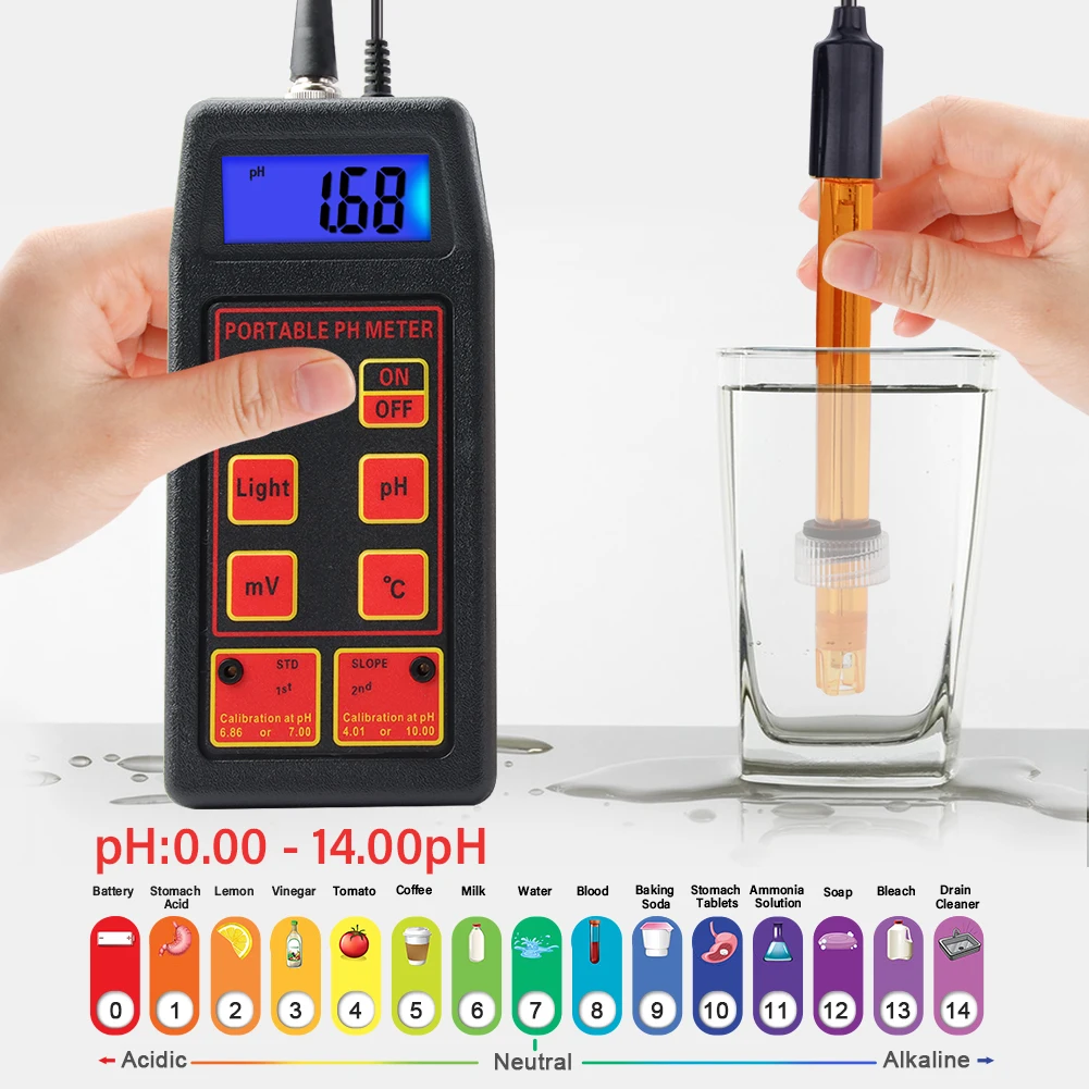 Yieryi High Accuracy PH ORP Temp Meter Portable MV Tester Sensor Aquarium Swimming Pool Monitor Water Quality Tester Water Pen