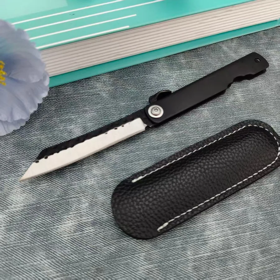 Cuchillo Plegable de Bolsillo para Camping, Senderismo y Pesca, Hoja 5Cr13Mov, Mango de Aleación de Aluminio, Multiherramienta EDC para Supervivencia al Aire Libre con Funda
