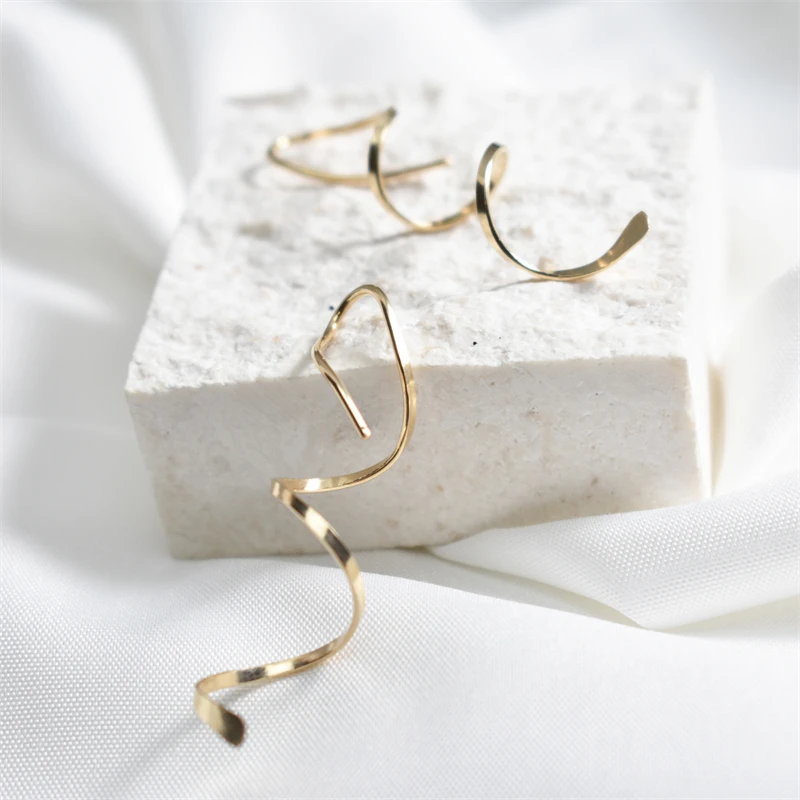 Gold Filled/925 Silver Earrings Handmade Vintage Spiral Brincos Jewelry  Party Pendientes Oorbellen Earrings For Women