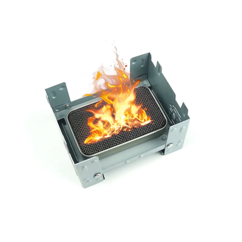 x1 Mini Alcoholkachel Eilandkachel Volledig verbrand Buiten Winddicht Buiten Camping Draagbare BBQ Trigger Tool Ovenaccessoires