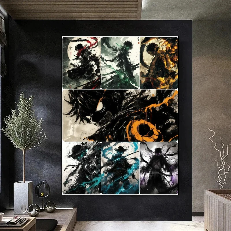 

Famous Anime One Piece Zoro Poster Ink Print Canvas Painting Wall Art Mural Suitable for Cafe Home Wall Decoration Picture Gift