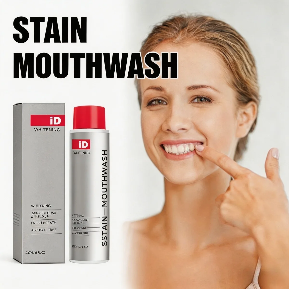 Enjuague Bucal Blanqueador de Manchas, Aliento Fresco, Elimina la Placa y las Manchas, Seguro para el Esmalte, Frescura Duradera, Protege las Encías, Cuidado Bucal
