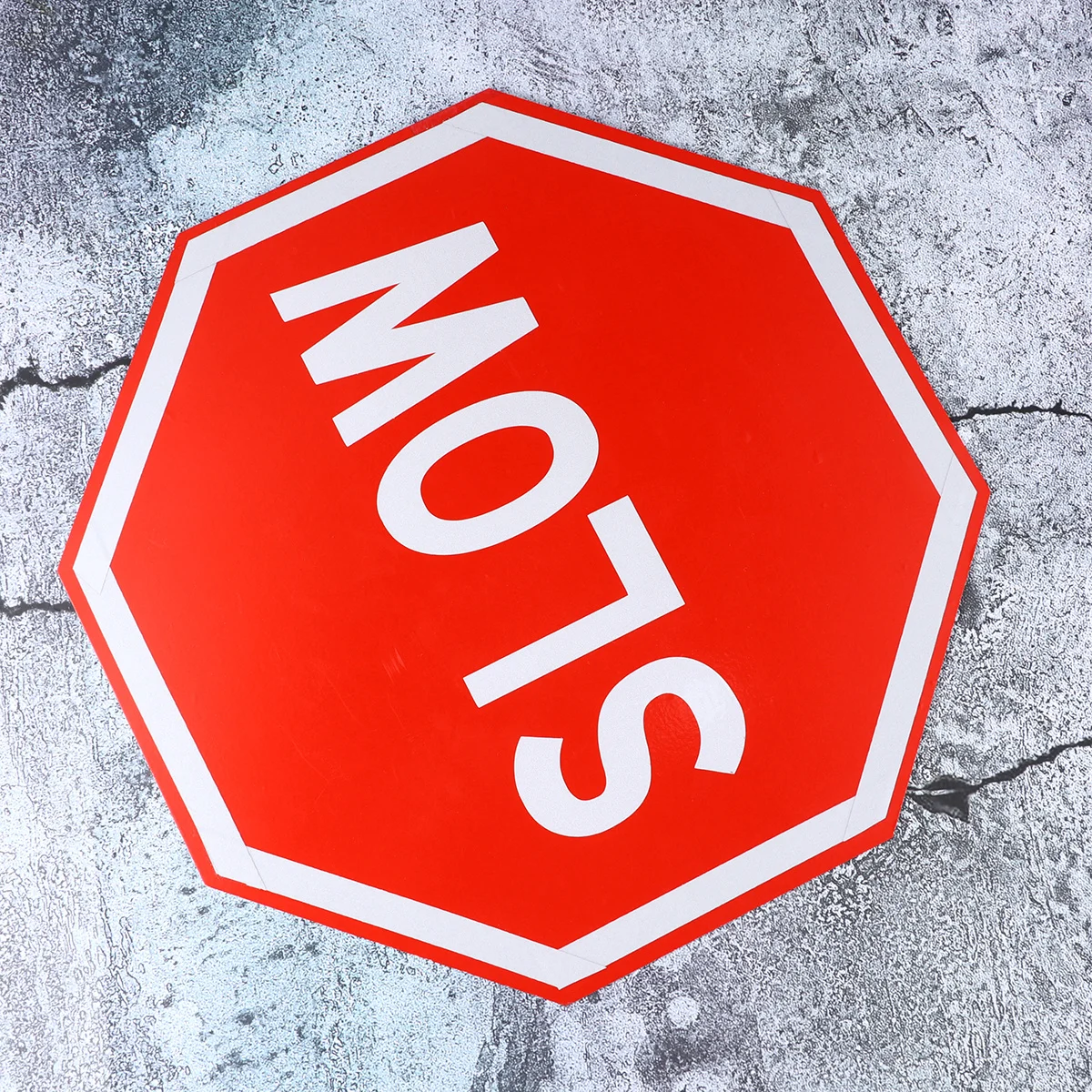 1 قطعة إشارة المرور البطيئة لوحة الألومنيوم قسط دائم الجدار الديكور داخلي في الهواء الطلق استخدام الأحمر المثمن علامة الشارع السلامة #4