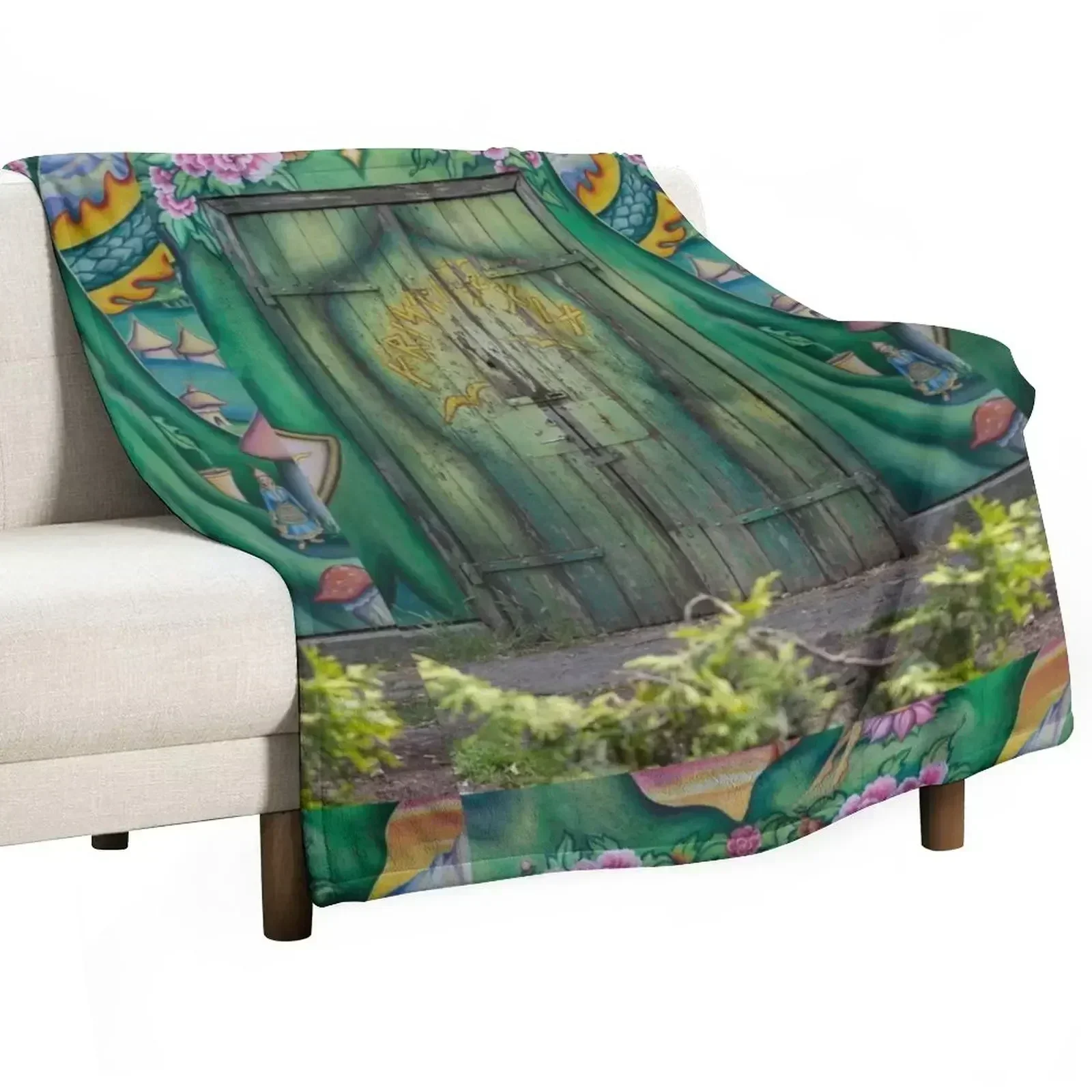 

Green door, Copenhagen, Christiania Throw Blanket valentine gift ideas Designers Moving Blankets