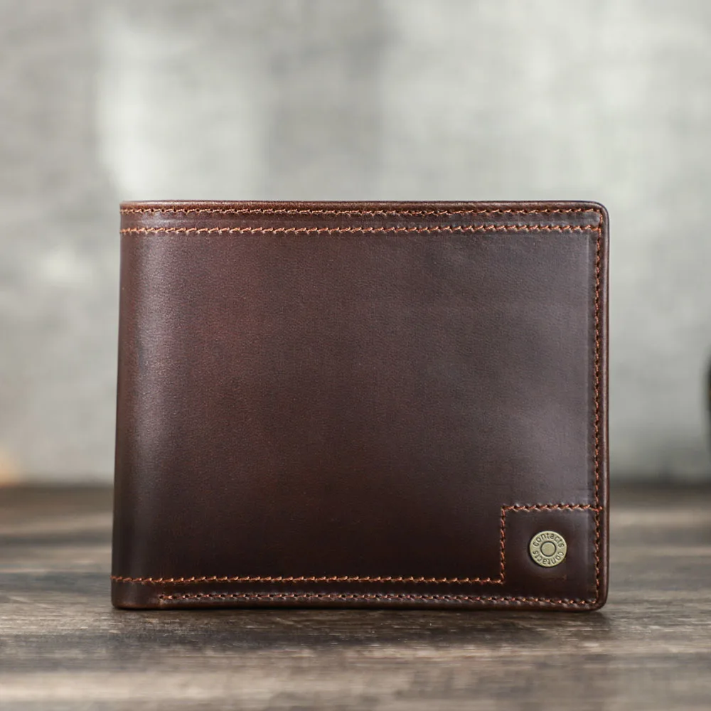 กระเป๋าสตางค์หนังผู้ชายแฟชั่นหรูหราปี 2026 กระเป๋าเงินขนาดเล็กแบบมีซิปพร้อมช่องใส่เหรียญ กระเป๋าสตางค์แบบพับสองตอนสำหรับผู้ชาย พร้อมช่องใส่บัตรและช่องใส่เงิน