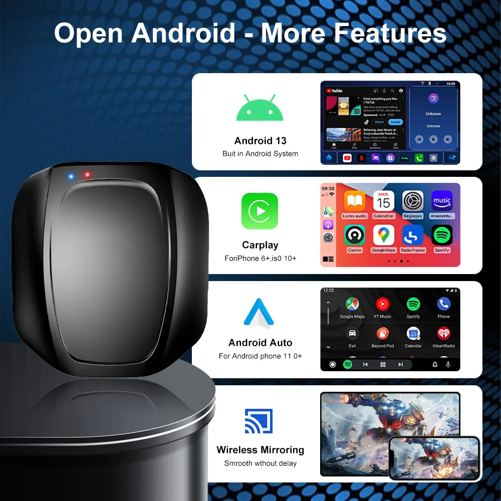 Factory New Wireless CarPlay Adapter Wireless Android Auto CarPlay Box Wired To Wireless CarPlay For Universal Car