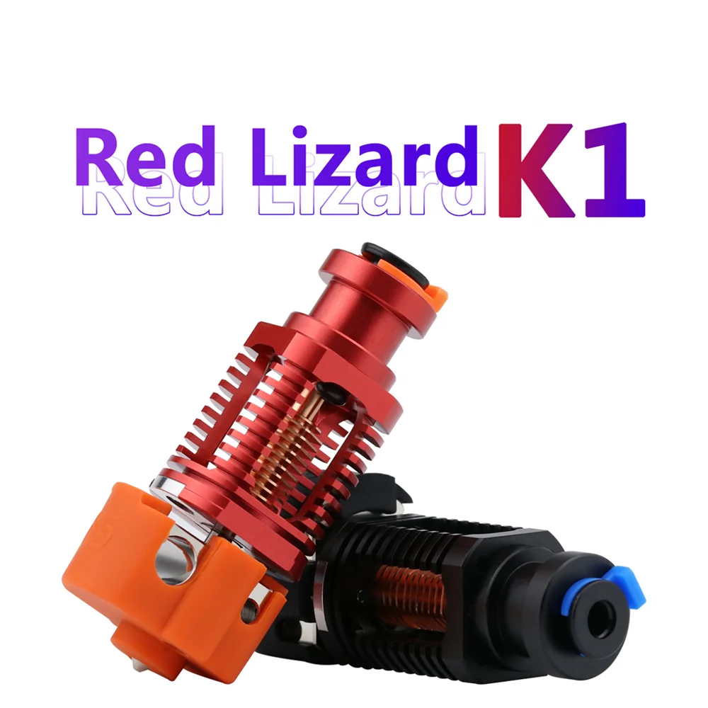 

Red Lizard K1 V6 Hotend, Assembled Plated Copper Hotend for 3D Printer Voron 2.4 Prusa I3 MK3 Titan V2 Extruder