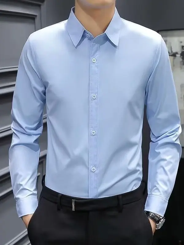 

Slim Fit Long Sleeve Shirt for Men Casual Style Turn-down Collar Daily Wear Comfortable Material Chinese Production
