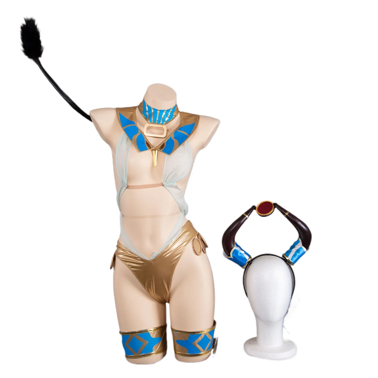 Azur Lane Raffaello Cosplay Outfit Egyptian Themed Costume Full Set Horns Tail Anime Women Cosplay Suit