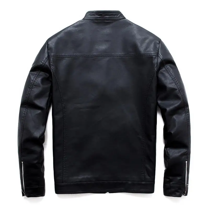 Men Faux Leather Jacket Motorcycle 8Xl Men's Jackets Black Jaqueta De Couro Masculina Outwear Mens Coats BrandMale Pu Leather