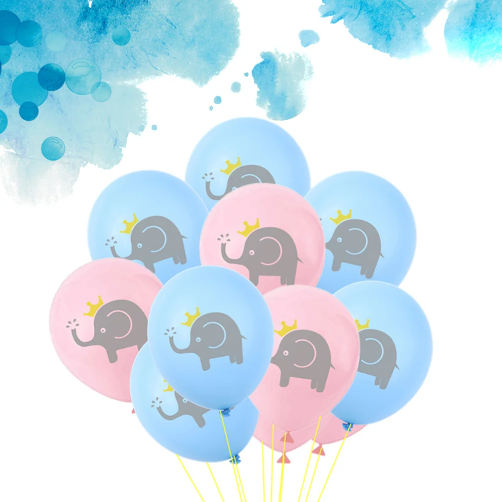 

30Pcs Cartoon Elephant Balloons Set 12 Inch Light Blue Pink Birthday Party Decoration Baby Shower Party Supplies
