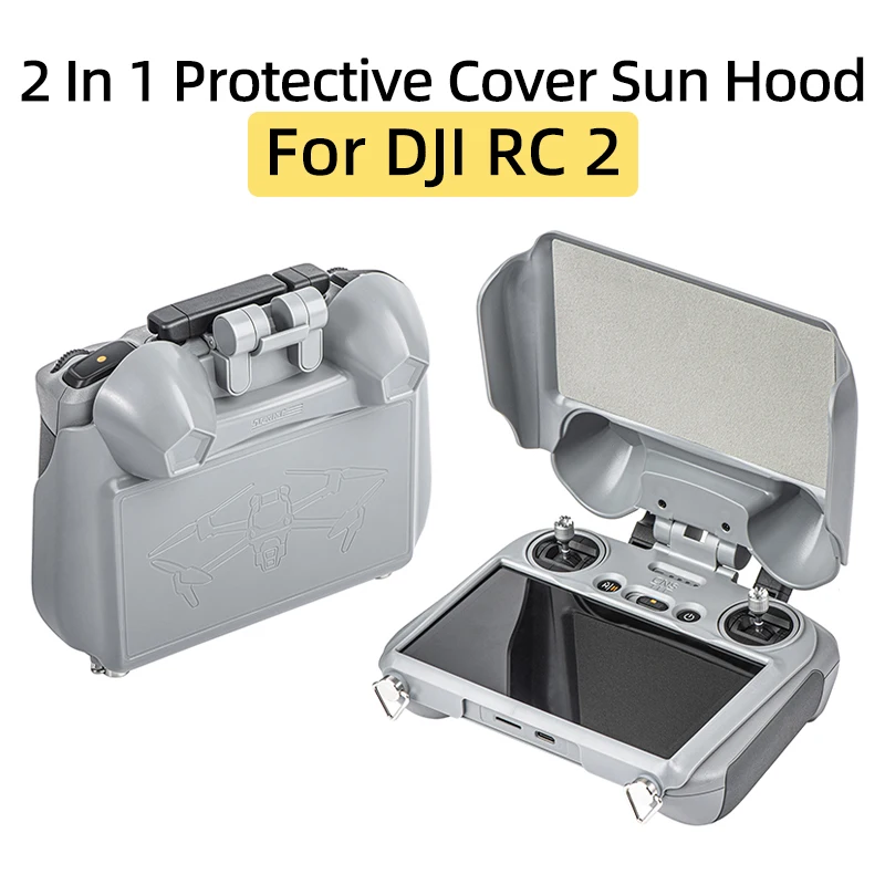 For DJI AIR 3/MINI 4 PRO Drone RC 2 Remote Controller 2 In 1 Screen Anti-scratch Protective Cover Sun Hood Sunshade Accessories