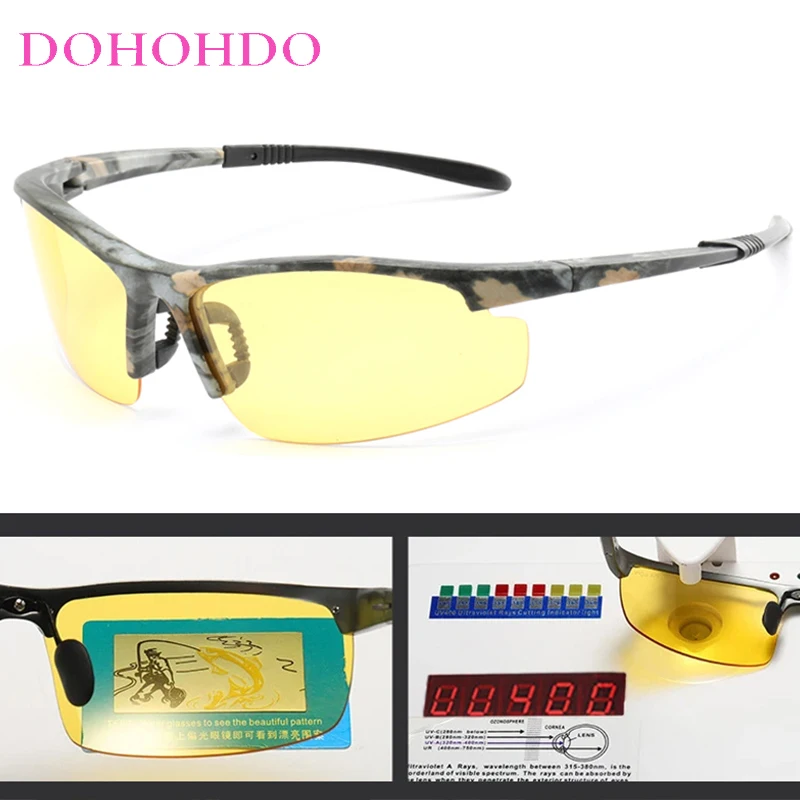 

New Polarized Sunglasses Men Camo Night Vision Vintage Male UV400 Anti-Glare Polarized Sun Glasses For Men Goggles Lunette Homme