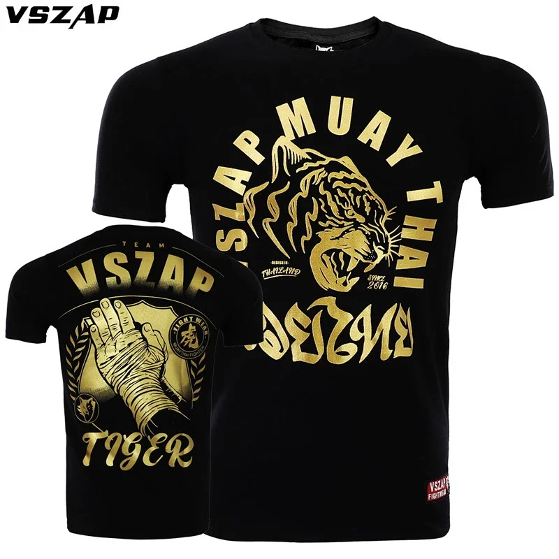 

VSZAP Bronz Tiger Fighting MMA Jerseys Kick Boxing Shirts Training TShirt Hawkeye Muay Thai Compression Sweatshirt Jiu Jitsu Men