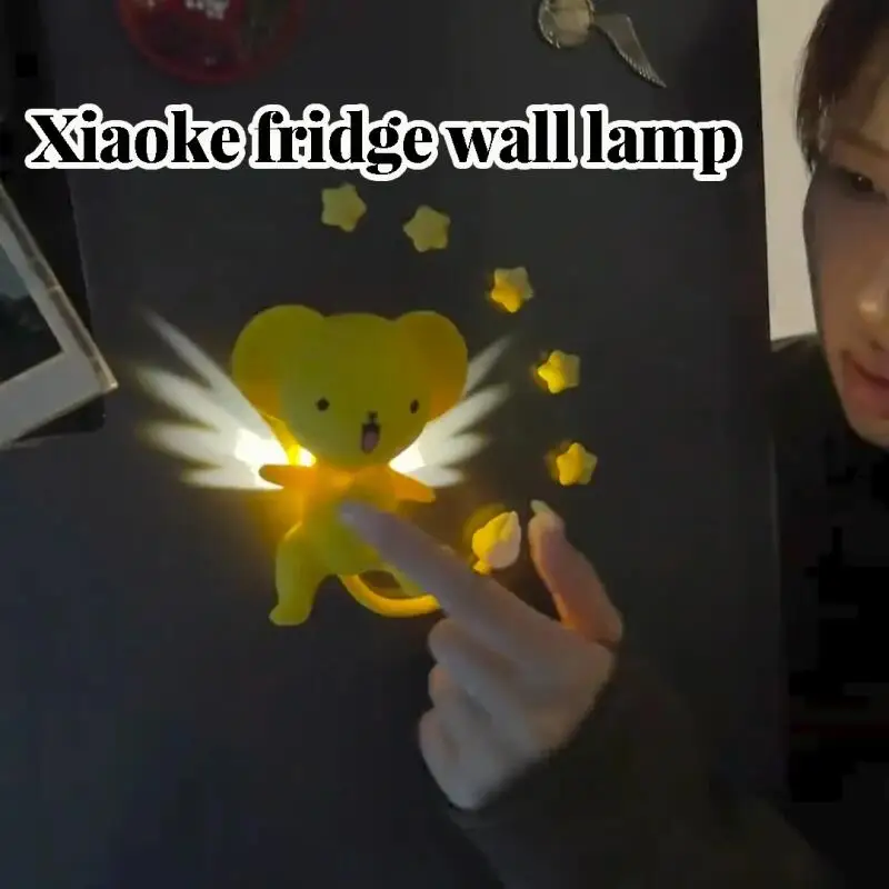 Bonito xiaoke luz noturna magnética bonito anime lâmpada de cabeceira brilho no escuro ímã de geladeira presentes para meninas crianças quarto deco sleep aid