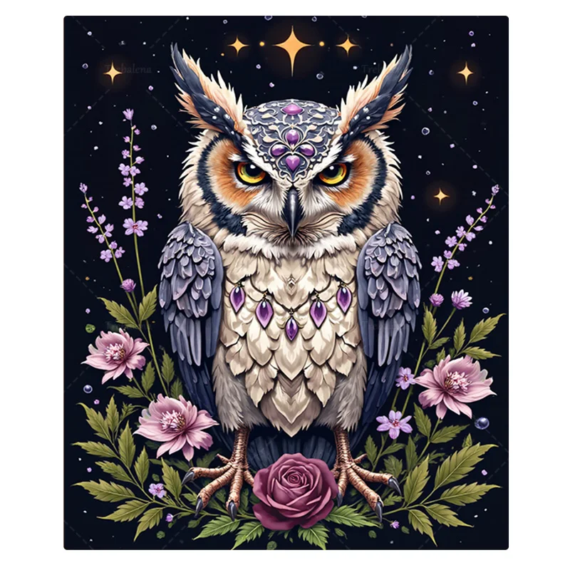 1 PC Flannel ผ้าห่ม Magical Owl ดอกไม้และดาว COZY ผ้าห่มสําหรับตกแต่งบ้าน