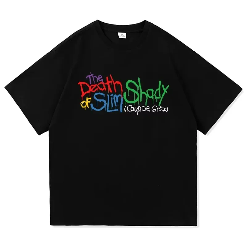 Eminem a morte do magro shady renascentista t camisa masculina/feminina harajuku hip hop tshirt unisex de alta qualidade algodão camisetas topos