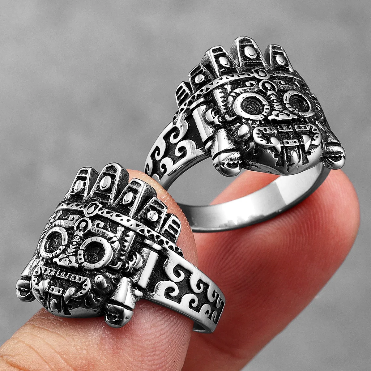 Vintage Totems Skull Men Rings Stainless Steel Women Jewelry Punk New In Rock Fashion Accessories Gift Wholesale Dropshiping