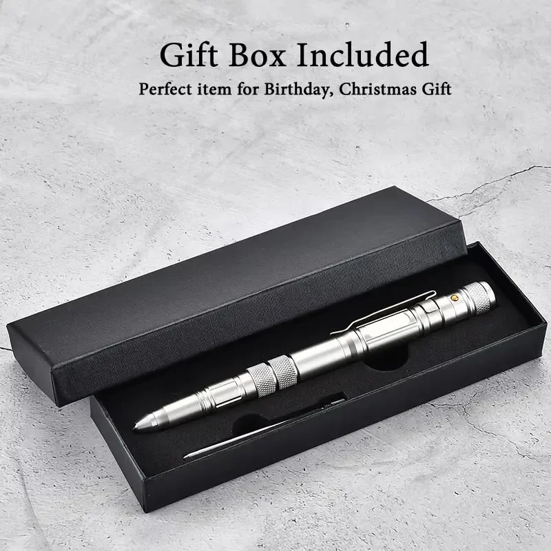 Wielofunkcyjny wojskowy długopis taktyczny do samoobrony, survivalowy, EDC, awaryjny, latarka, stroboskop, otwieracz do butelek, wybijak do szyb