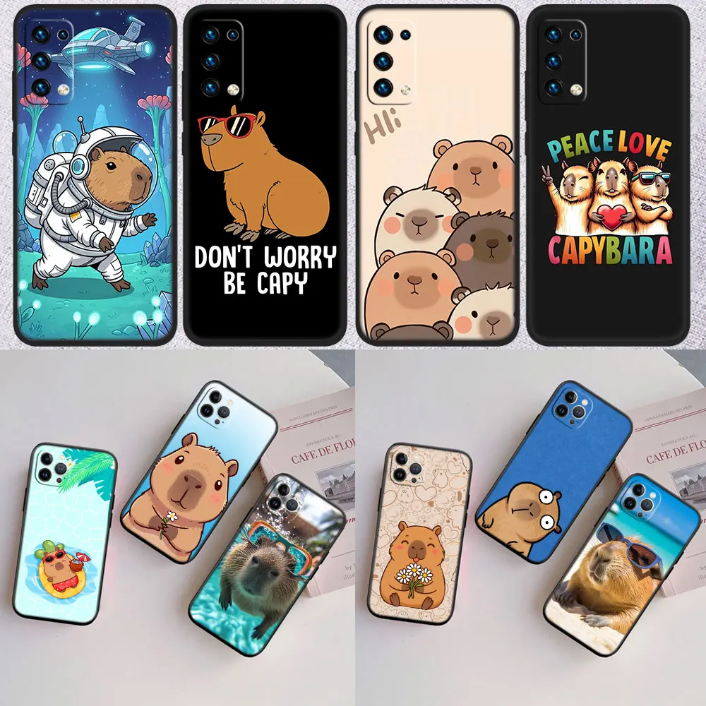 AR21 Cartoon  Capybara Cute Shell Phone Case for Samsung Galaxy S20 S21 S22 Ultra FE Plus A21S A22 A24 A25 A26 A30 A30S A31