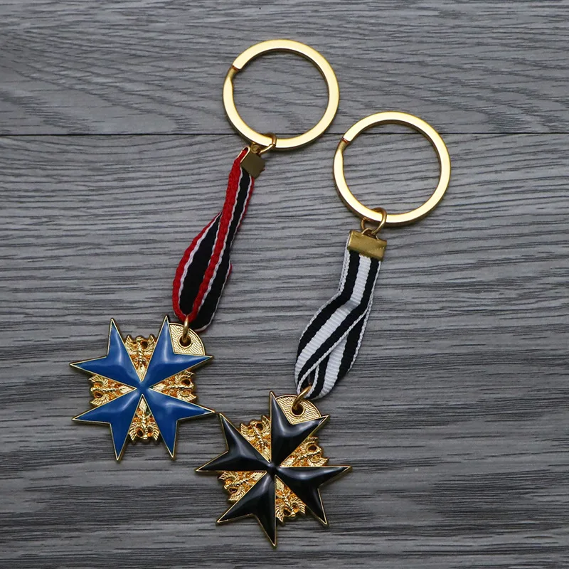 High quality Vacheron Constantin Elegant Star-Shaped Gold Plated Keychain with Blue & Black Enamel Ideal for Collectors Gifts