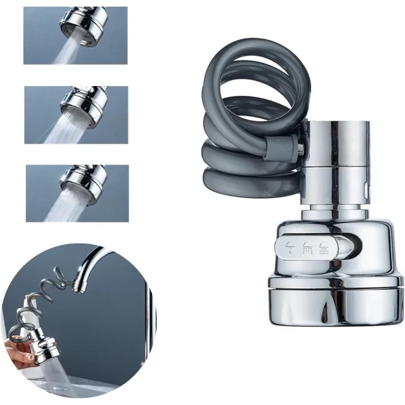 

New Universal Kitchen Gadgets Accessories 3 Modes Sink Faucet 360 Degree Rotation Filter Extension Tube Shower Water Saving Ta