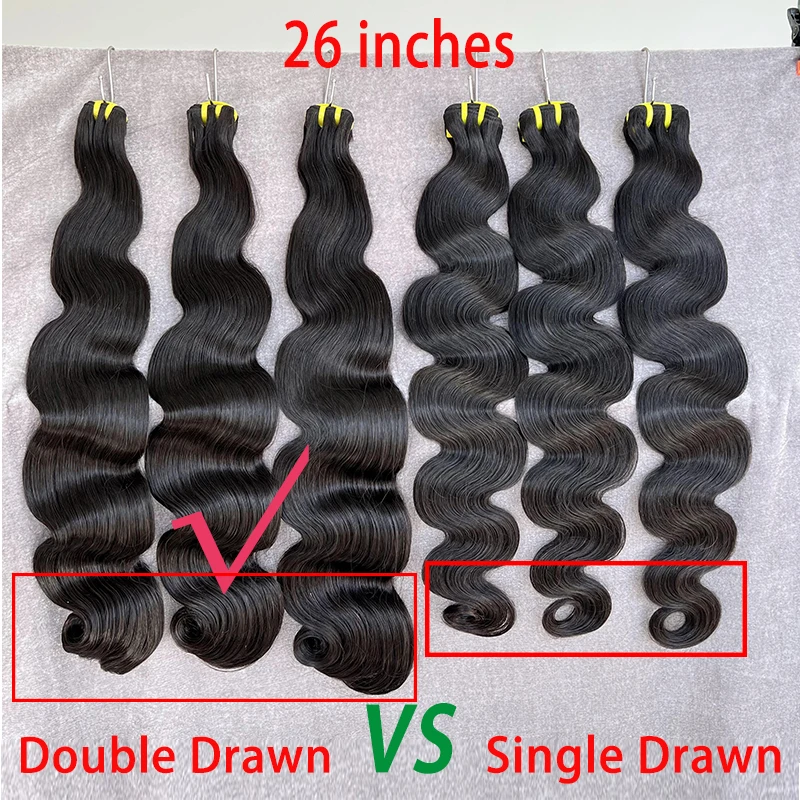 15a Super Dubbel Getrokken Body Wave Bundels Menselijk Haar Natuurlijke Maagdelijke Haarweefselbundels Menselijk Haar Krullen 1/2/3/4 Pcs