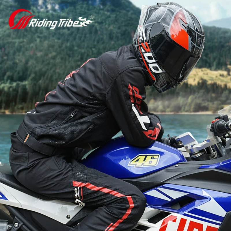 Men Motorcycle Riding Heavy Protective Jacket Back Elbow Shoulder Protection Summer Waterproof Motocross Racing Coat JK-73