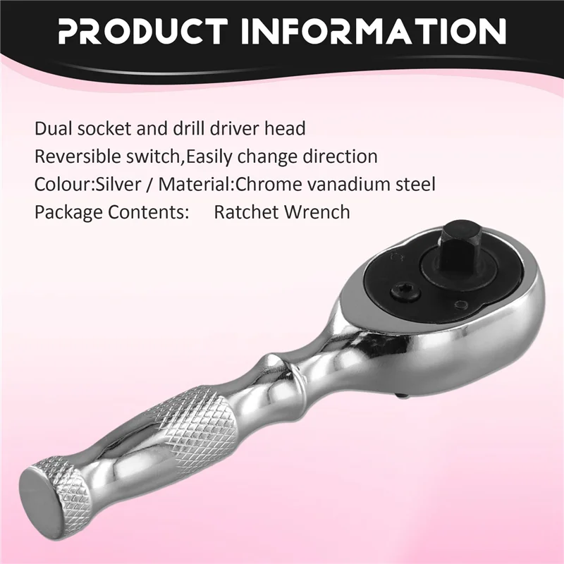 

AB42-2X 2 In 1 Mini Dual End Handle Ratchet Handle Drive Finger Ratchet Wrench Two Screwdriver Bits Repair Hand Tools