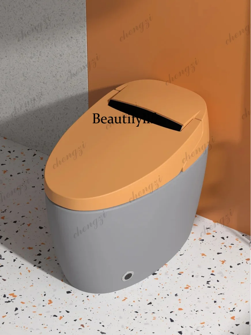 z331 Gun Gray Colored Egg-shaped Voice Intelligent Toilet Siphon Integrated Automatic Household Ceramic Toilet Splash-proof