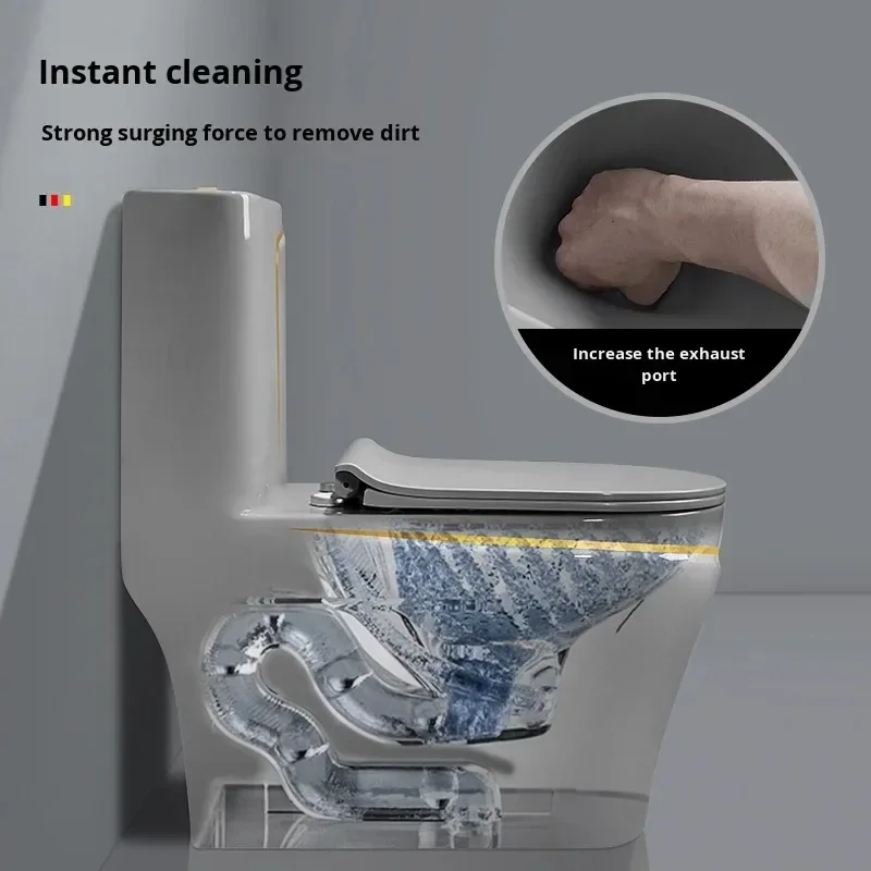 

【Best-selling】Modern Simple Dual-Flush Ceramic Gray Toilet Sanitary Ware With Deodorant Siphon One Piece Toilet For Household Ba